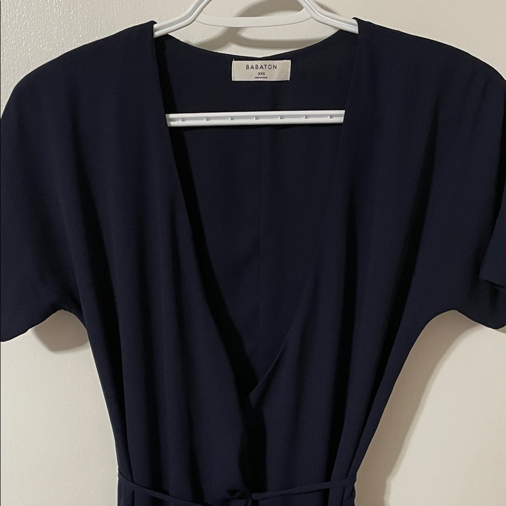 Babaton Wallace Navy Wrap Dress Size XXS - Picture 3 of 11
